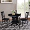 International Concepts 36 in. Solid Wood Round Top Dining Table with 4 Chairs in Black K46-36RT-23B-C10-4 - alternate 3